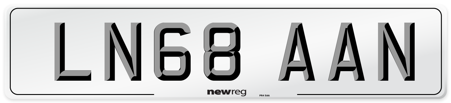 LN68 AAN Number Plate from New Reg